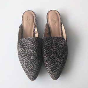 Loft -  Cheetah Print Slip On Mule Loafer Flats - Size 7